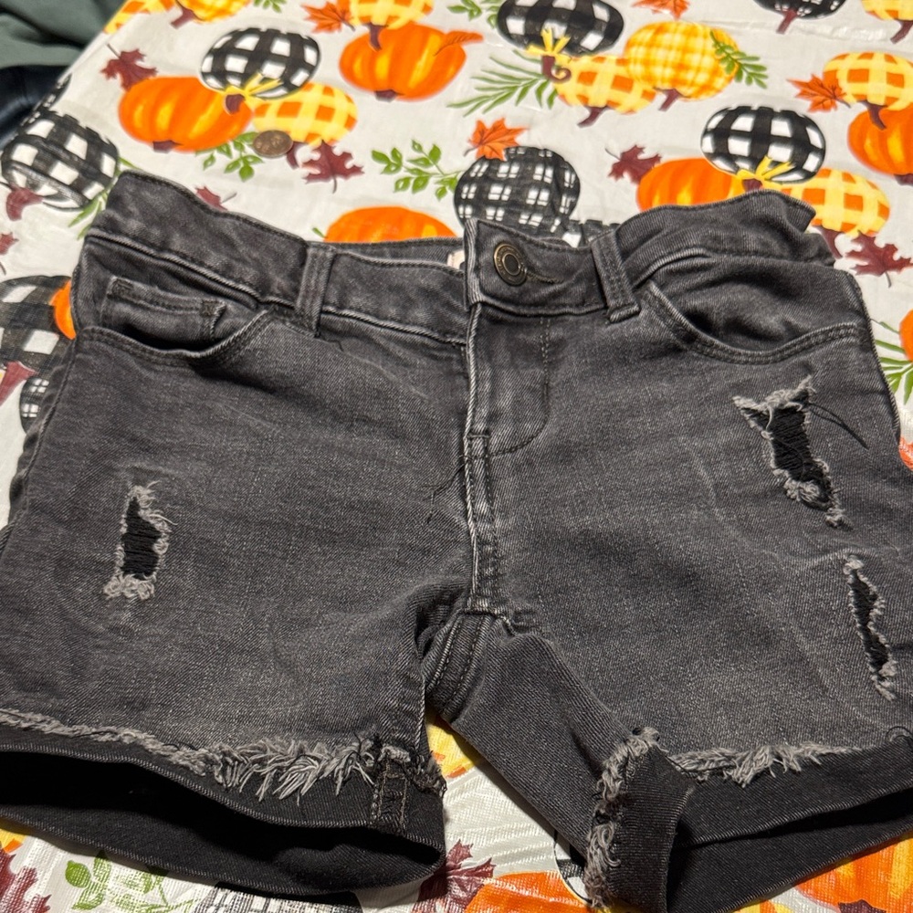 SO Black Distressed Kids Denim Shorts